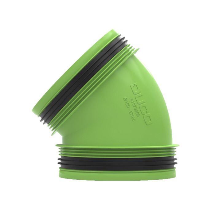 Aansluitstuk DUCO | M160-M160 | 45° | Rubber