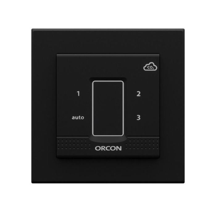 Afdekkap en frame Orcon tbv CO2 bedieningssensor | Zwart