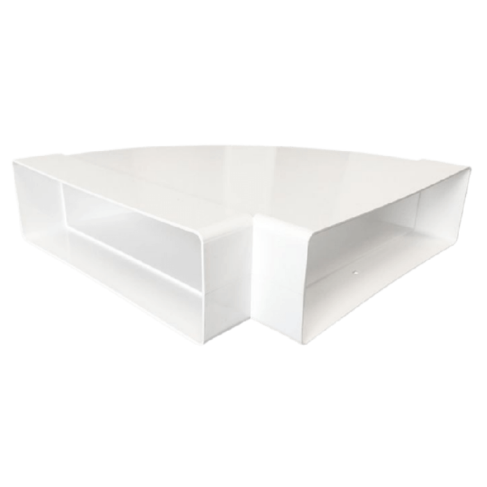 Bocht Horizontaal KST 204x60mm | 90° | Wit