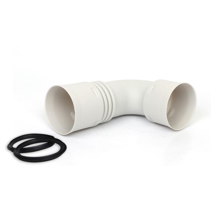 Bocht Vent-Axia | 90° | Slang Ø90mm | Afdichtring x2