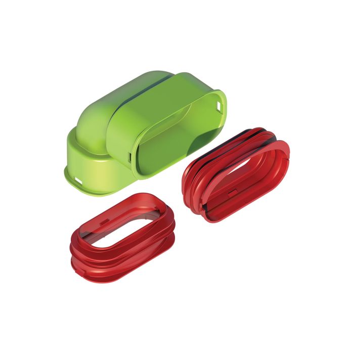 Bochtset Ubbink AE35sc | 90° | Vert | 3pce