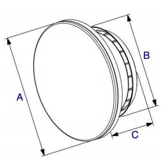 Designventiel Whisper | Ø125 | Rond | R9005 | AirBlocker
