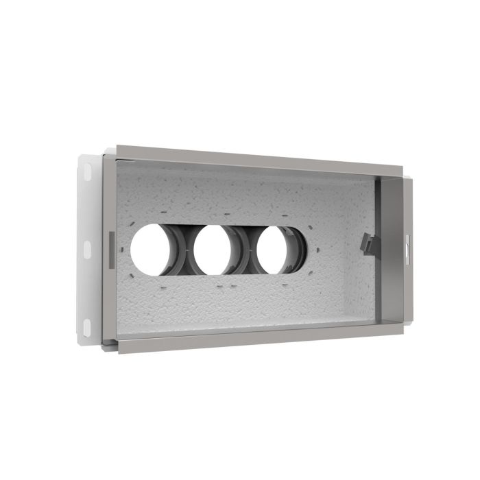 Muurcollector Vent-Axia | 3xØ69x300x150mm | Achter | Geïsol.