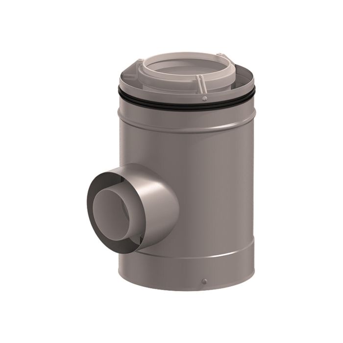 T-Stuk Ubbink Rolux CLV PP/MTL | C160/250-1x80/125 | Kort