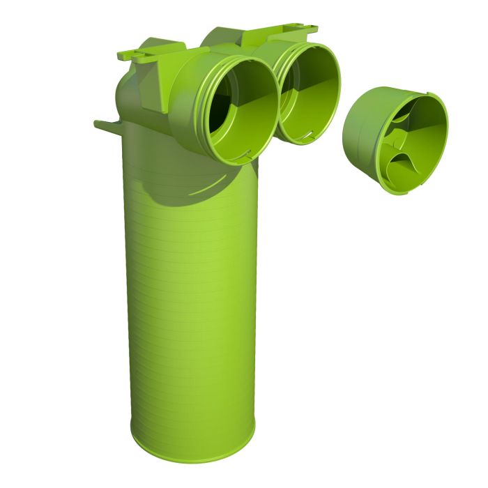 Ventieladapter Ubbink | 2xAE34c | Ø125mm | 90° | Afdekkap