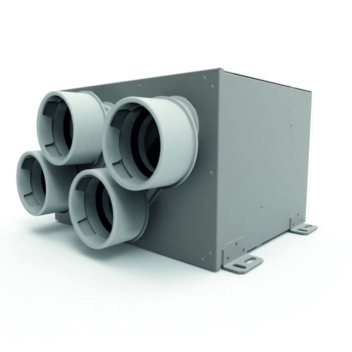 Verdeelunit Vent-Axia UfP+ | 4Ø90 | Ø125mm | Geluiddemper