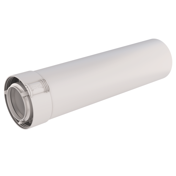 Verlengbuis Ubbink UbiFit | Ø80/125x500mm | Klemband | Wit