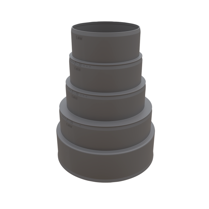 Verloop Ubbink | Ø160-150-125-110-100mm | RVT 200 | Zwart