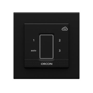 Afdekkap en frame Orcon tbv CO2 bedieningssensor | Zwart