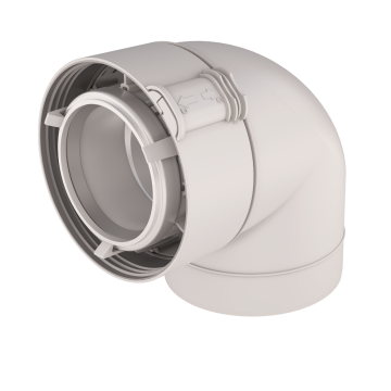 Bocht Ubbink UbiFit | Ø80/125mm | 87° | Klemband | Wit