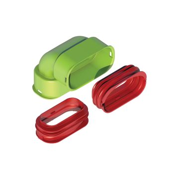Bochtset Ubbink AE35sc | 90° | Vert | 3pce
