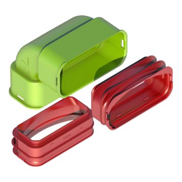 Bochtset Ubbink AE55sc | 90° | Vert | 3pce