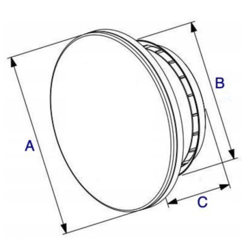Designventiel Whisper | Ø125 | Rond | R9005 | AirBlocker