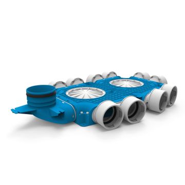 Instortverdeler Vent-Axia | 1xK 10xØ90mm 4xD | Vert. Ø125mm