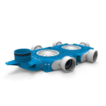 Instortverdeler Vent-Axia | 1xK 5xØ90mm 4xD | Vert. Ø125mm