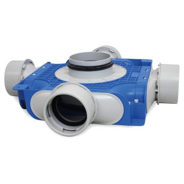 Instortverdeler Vent-Axia | 4xØ90mm | Zijaansluiting Ø125mm