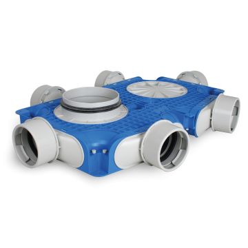 Instortverdeler Vent-Axia | 6xØ90mm | Zijaansluiting Ø160mm