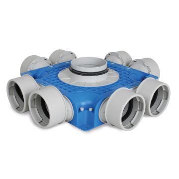 Instortverdeler Vent-Axia | 8xØ90mm | Zijaansluiting Ø125mm