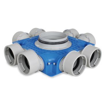 Instortverdeler Vent-Axia | 8xØ90mm | Zijaansluiting Ø160mm