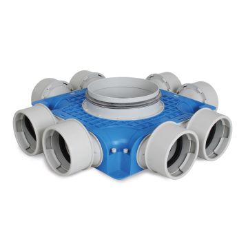 Instortverdeler Vent-Axia | 8xØ90mm | Zijaansluiting Ø180mm