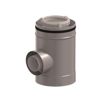 T-Stuk Ubbink Rolux CLV PP/MTL | C160/250-1x80/125 | Kort