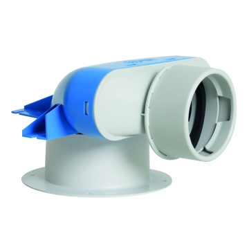 Ventielcollector Vent-Axia | 1xØ90-Ø125x70mm | 90°