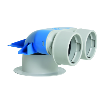 Ventielcollector Vent-Axia | 2xØ90-Ø125x70mm | 90°